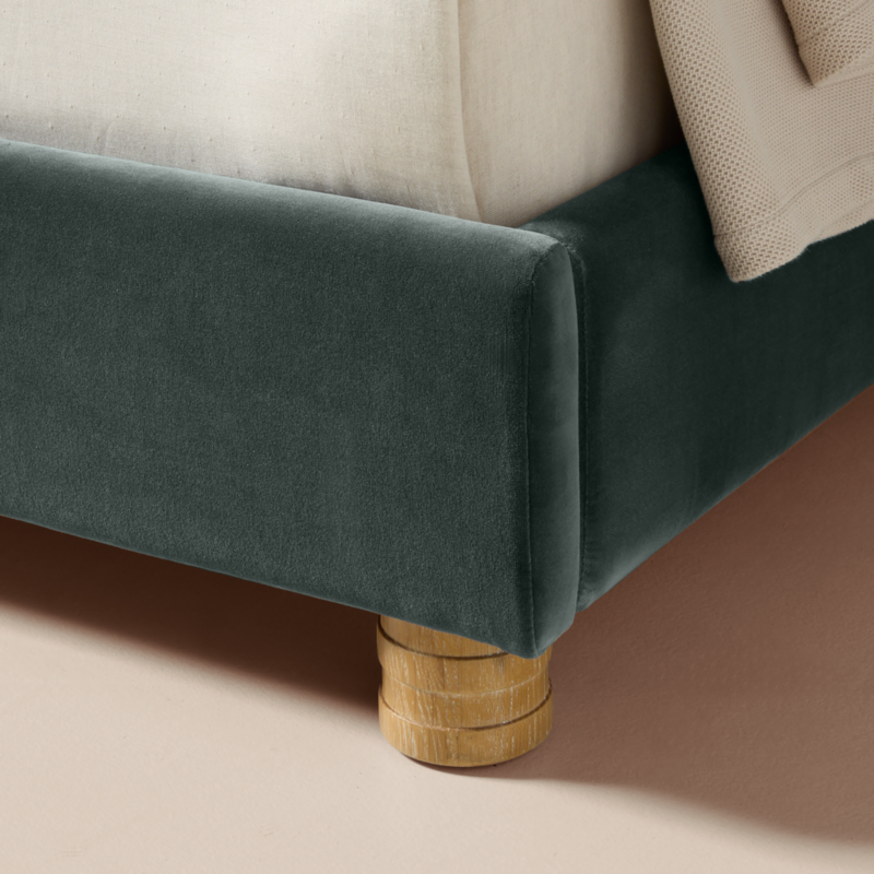 Jackson Denim Blue Velvet Upholstered King Bed - image 8 of 10