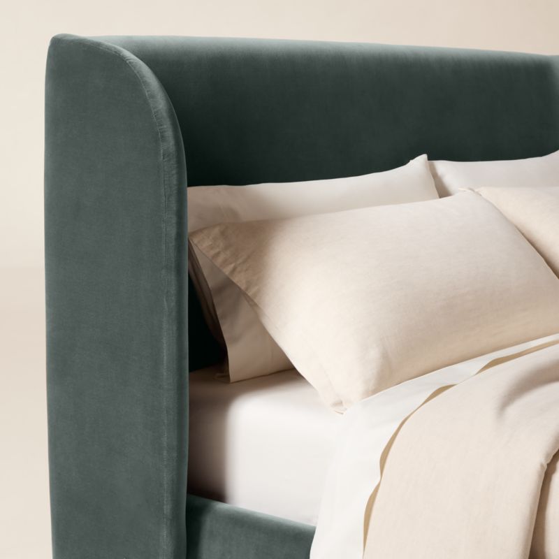 Jackson Denim Blue Velvet King Bed - image 4 of 8