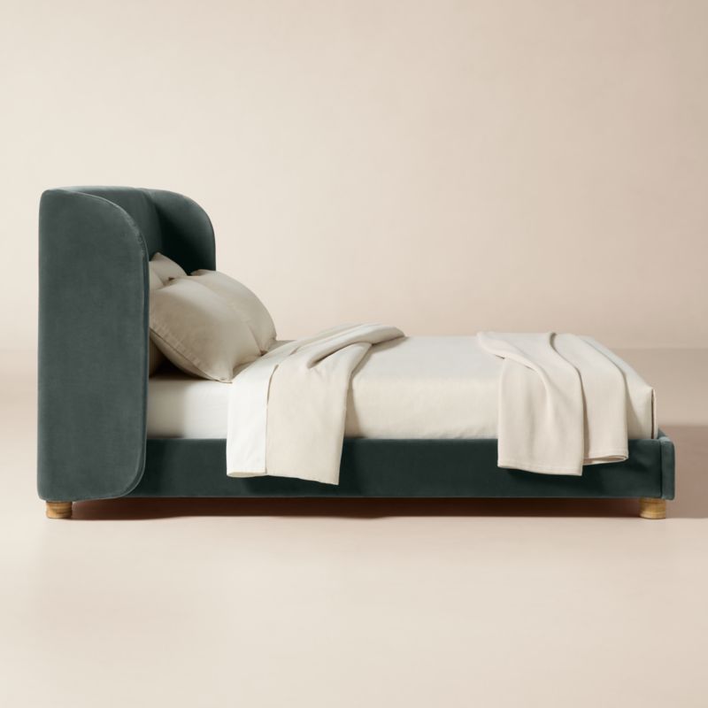 Jackson Denim Blue Velvet King Bed - image 2 of 8