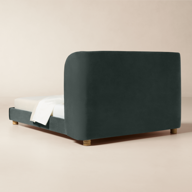 Jackson Denim Blue Velvet Upholstered Queen Bed - image 6 of 10
