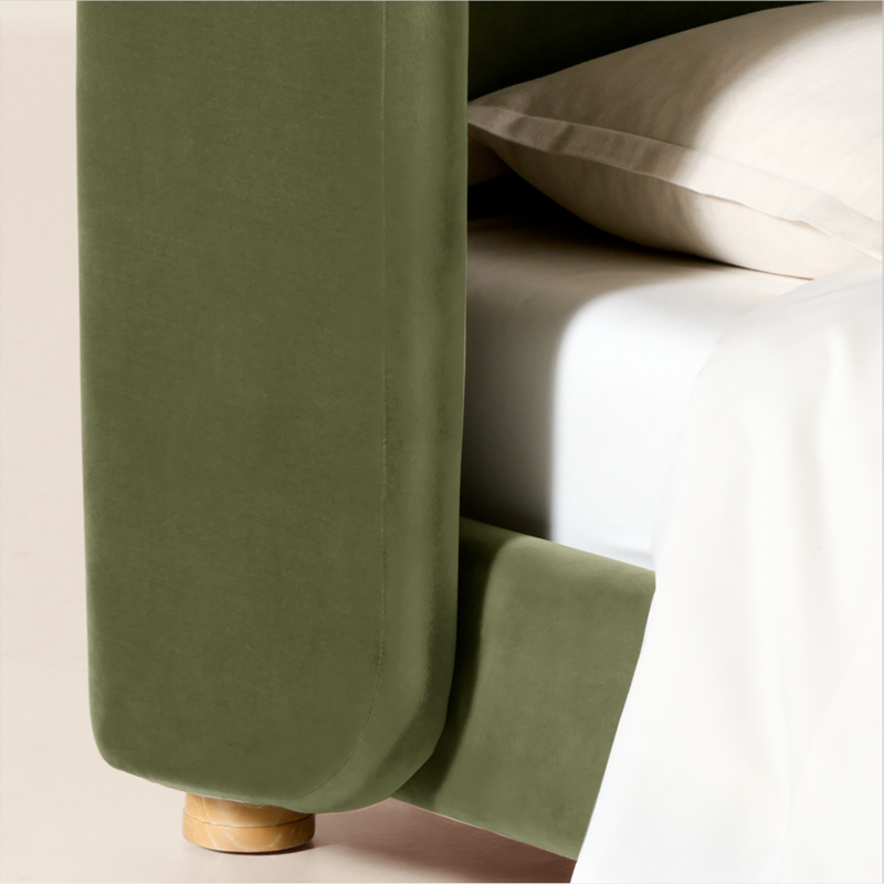 Jackson Sage Green Velvet Upholstered Queen Bed - image 7 of 12