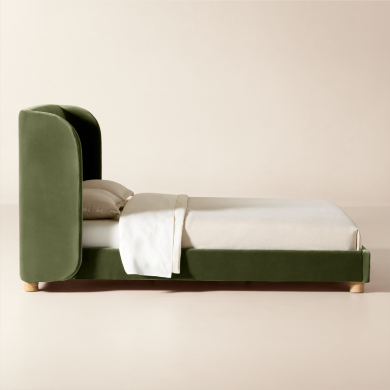 Jackson Sage Green Velvet Upholstered Queen Bed - image 4 of 12