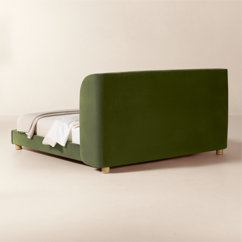 Jackson Sage Green Velvet Upholstered King Bed - image 5 of 12