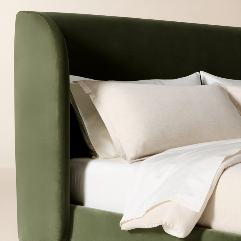 Jackson Sage Green Velvet Upholstered Queen Bed - image 6 of 12