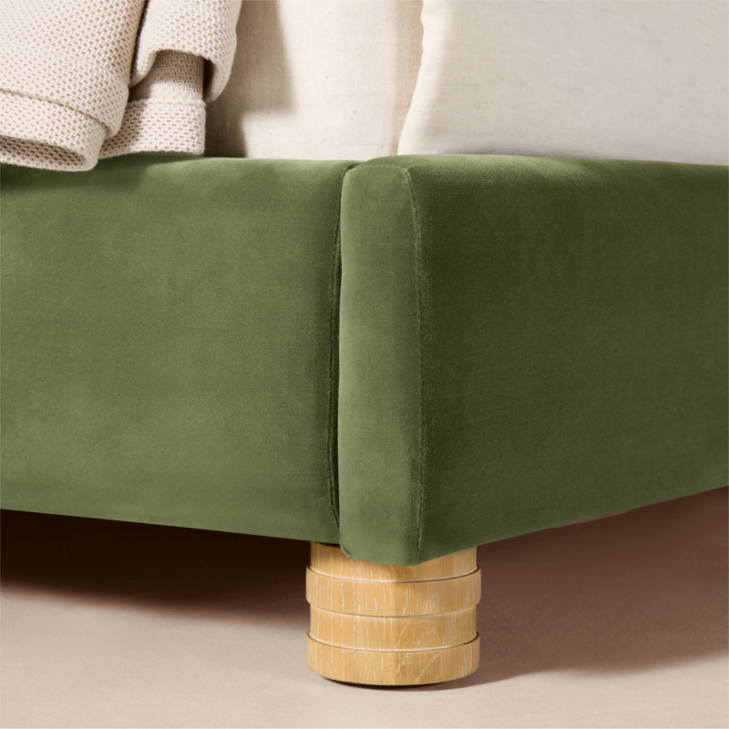 Jackson Sage Green Velvet Upholstered Queen Bed - image 10 of 12