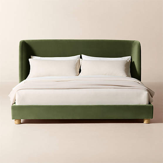 Jackson Sage Green Velvet King Bed