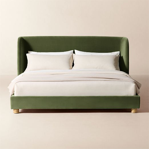 Jackson Sage Green Velvet Bed