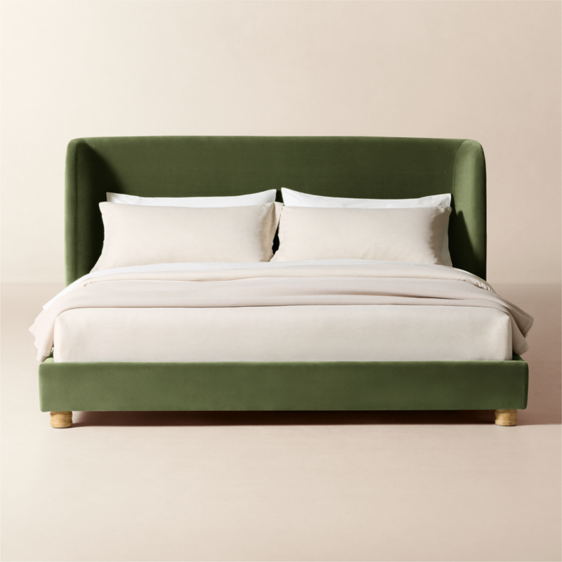 Jackson Sage Green Velvet Upholstered King Bed - image 0 of 12