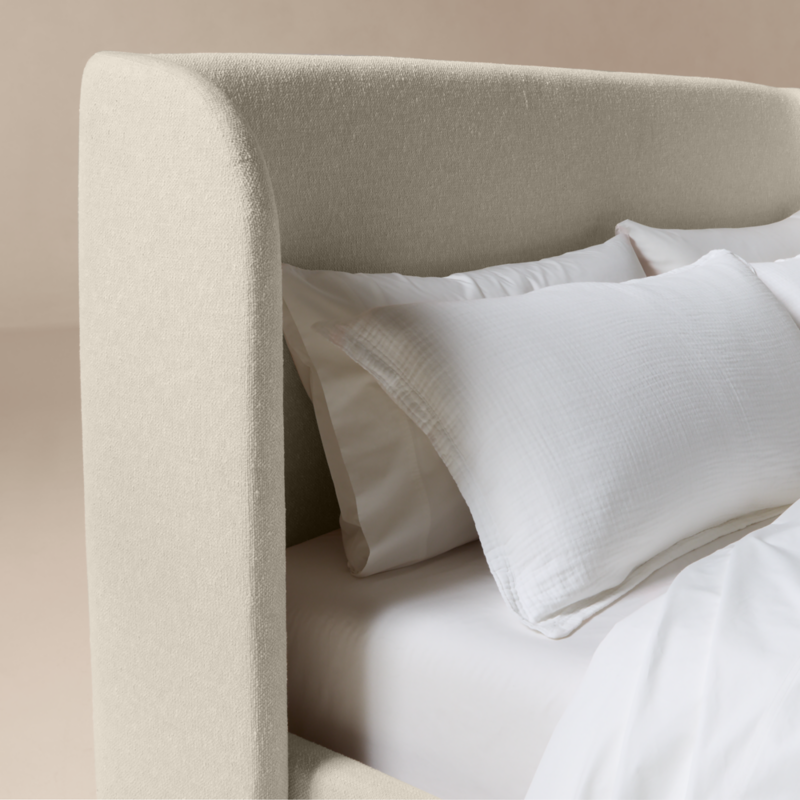 Jackson Warm White Performance Fabric Upholstered King Bed - image 6 of 9