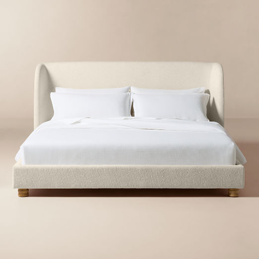 Jackson Warm White Performance Fabric Upholstered Bed