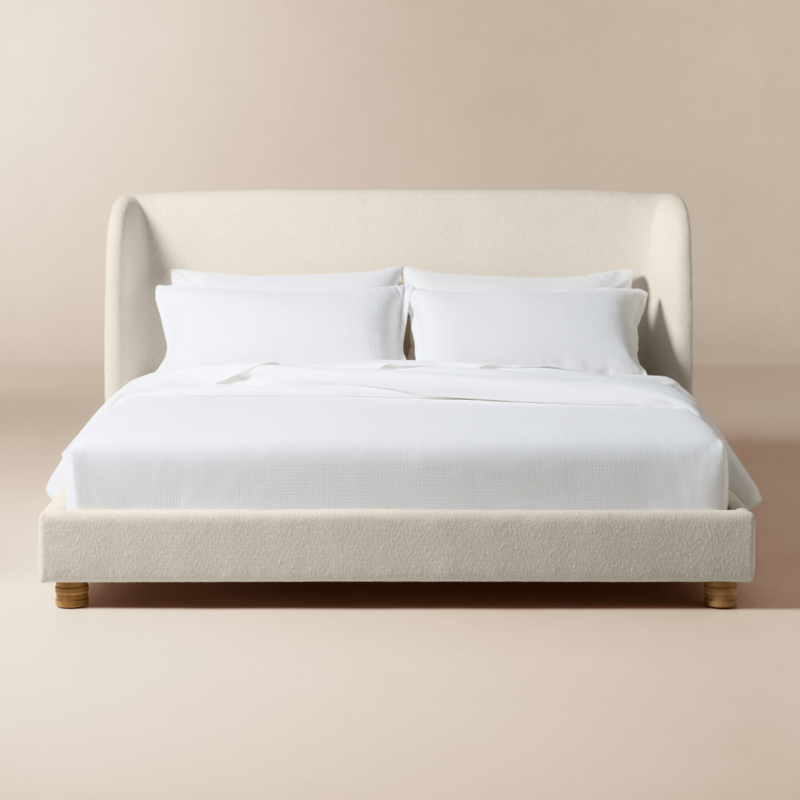 Jackson Warm White Performance Fabric Upholstered King Bed - image 0 of 9