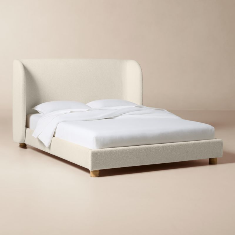 Jackson Warm White Performance Fabric Queen Bed - image 1 of 7