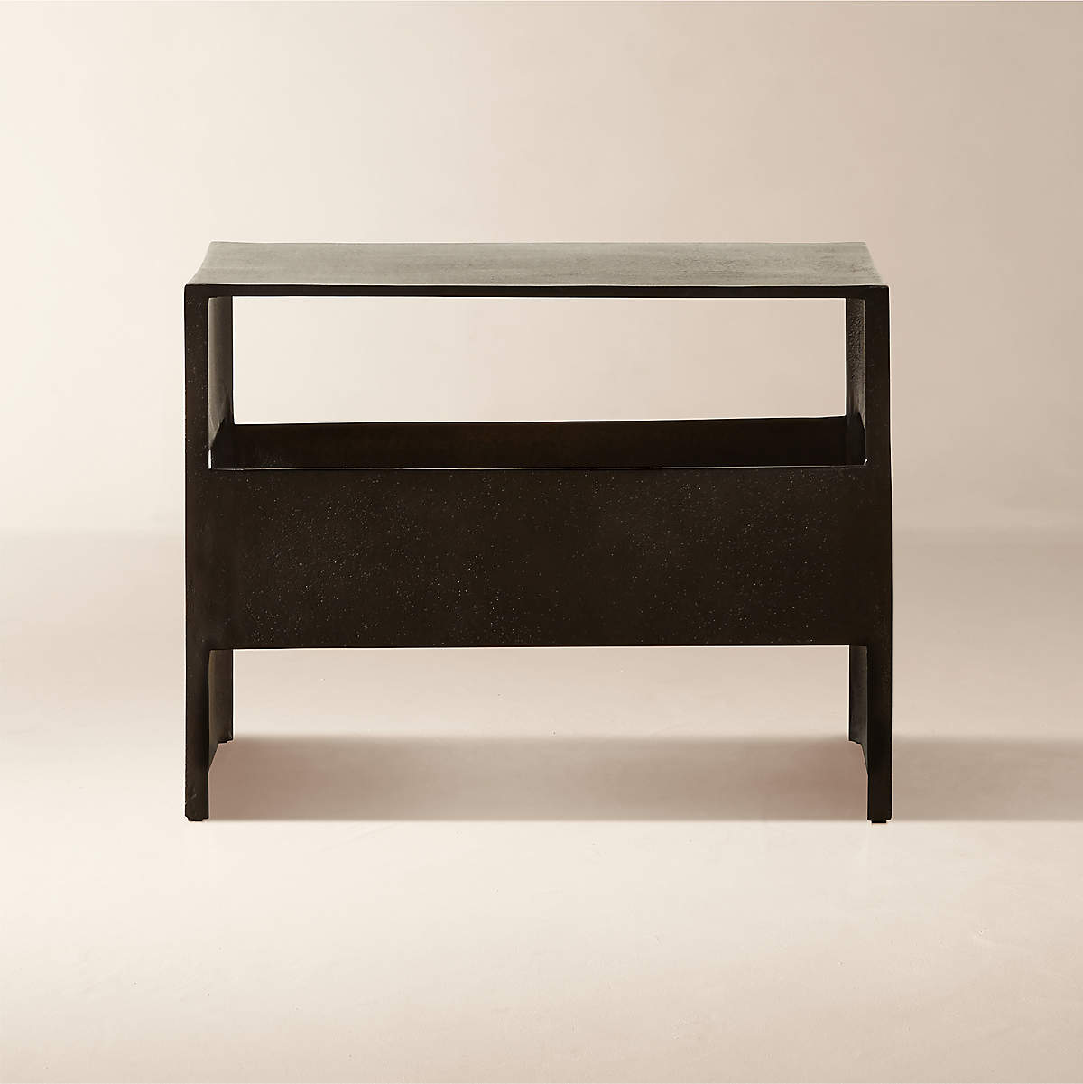 Jalousie Square Black Cast Aluminum Side Table CB2