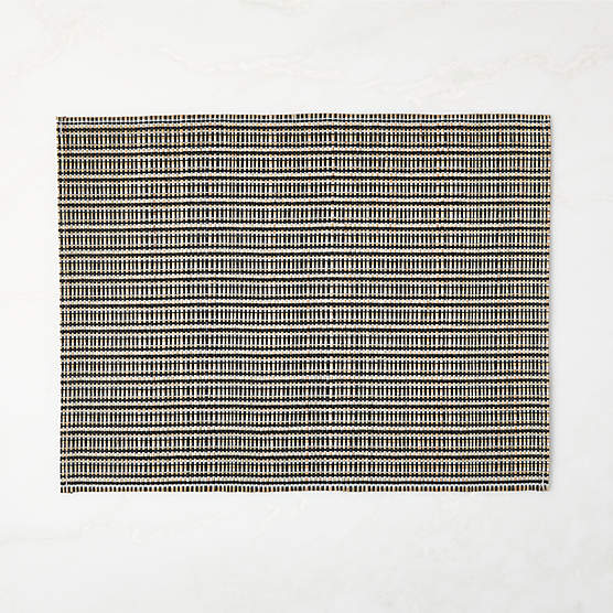 Open Weave Modern Black Woven Placemat + Reviews CB2