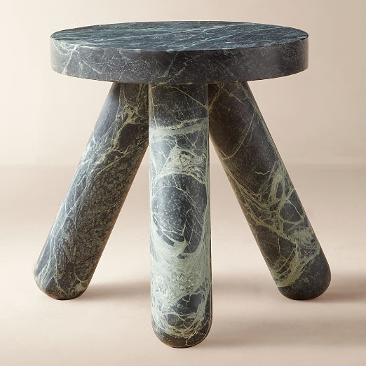 Jaxx Round Green Marble Side Table