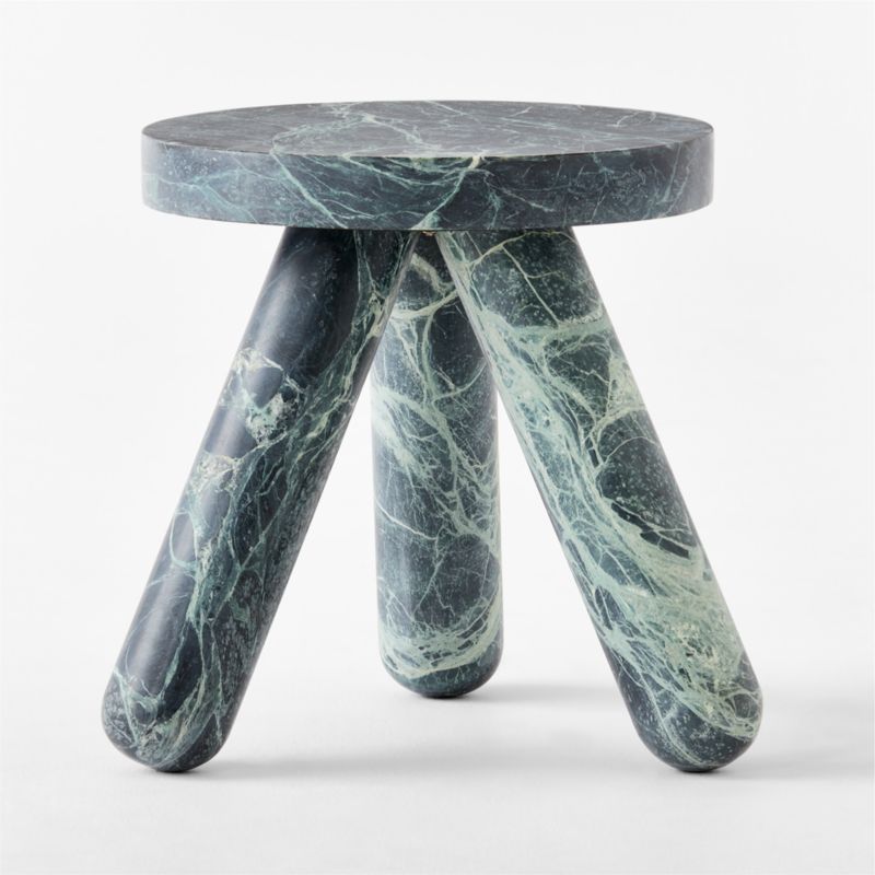 Jaxx Round Green Marble Side Table Tall - image 6 of 8