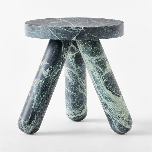 Jaxx Round Green Marble Side Table Tall