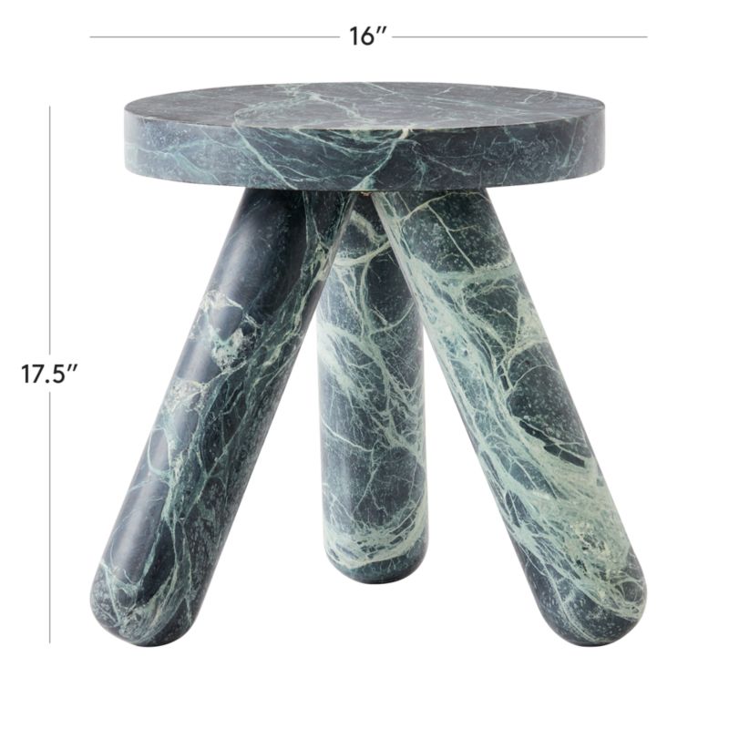 View Jaxx Round Green Marble Side Table Tall - image 3 of 8