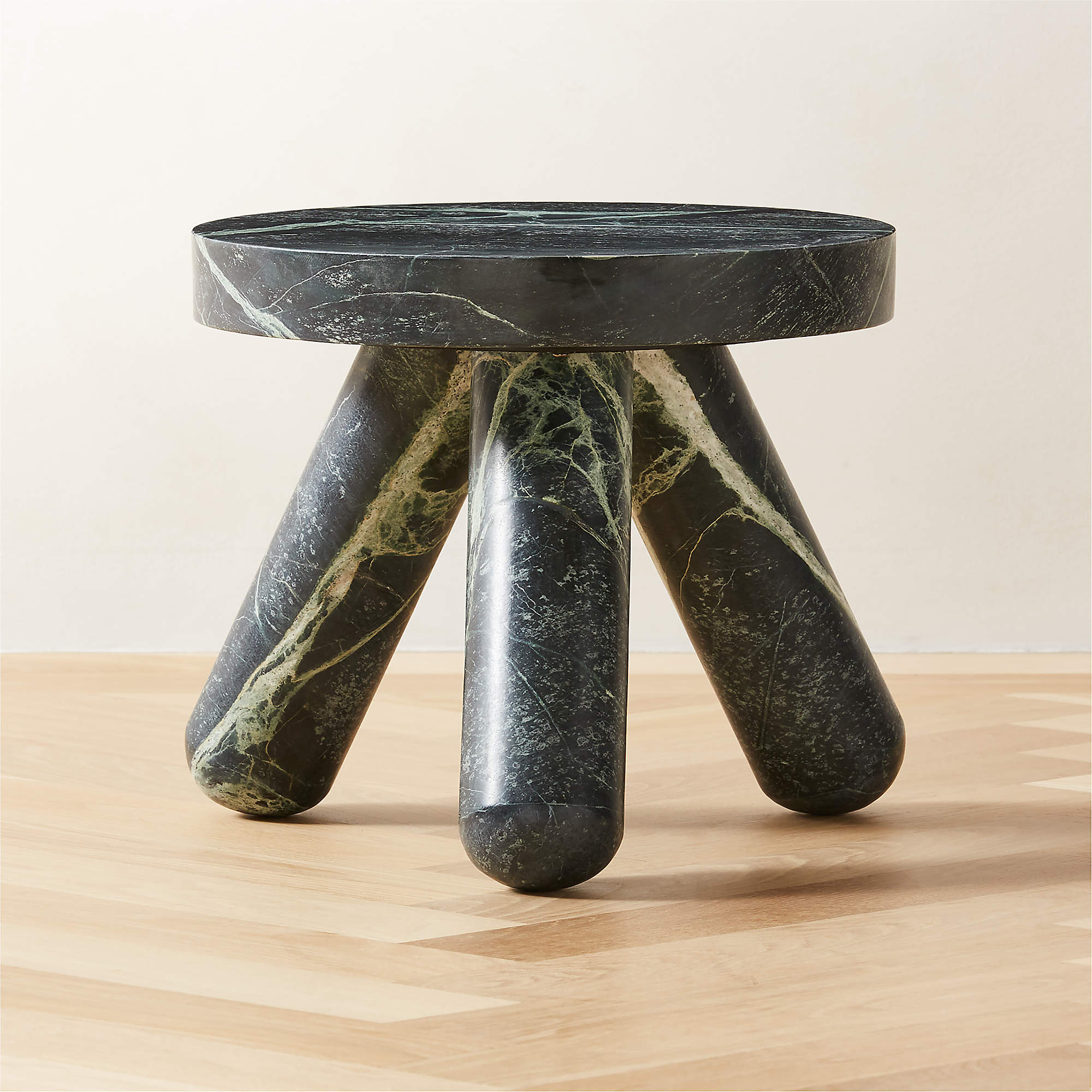 Jaxx Modern Green Marble Side Table + Reviews | CB2