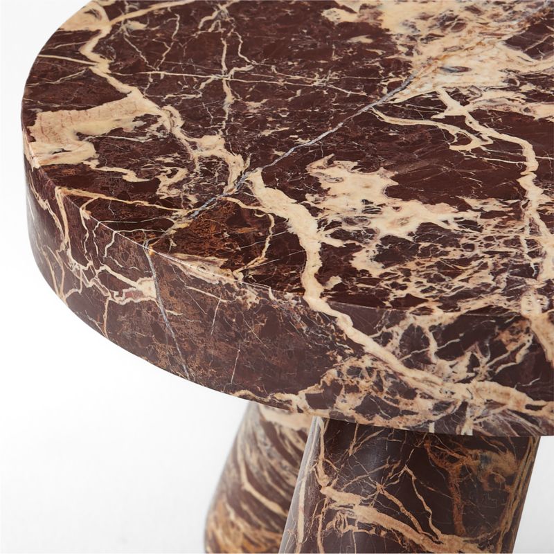 Jaxx Red Marble Side Table Short - image 10 of 18