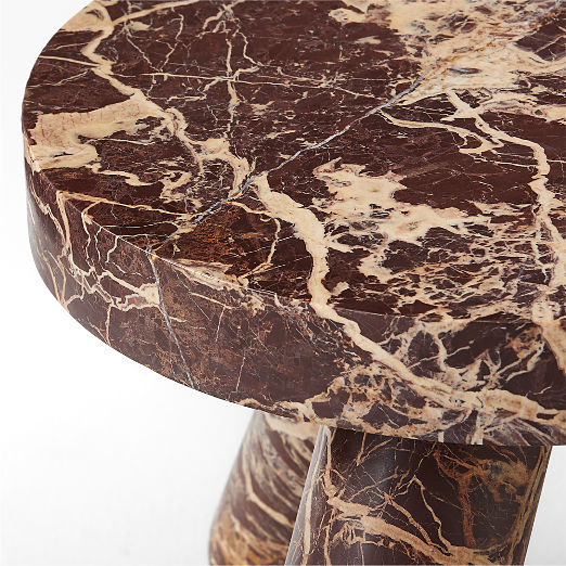 Jaxx 2-Piece Red Marble Side Table Set