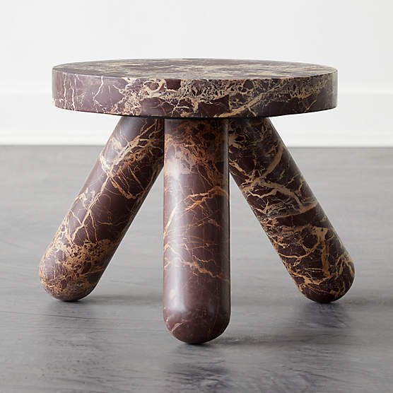 Jaxx Red Marble Side Table Short