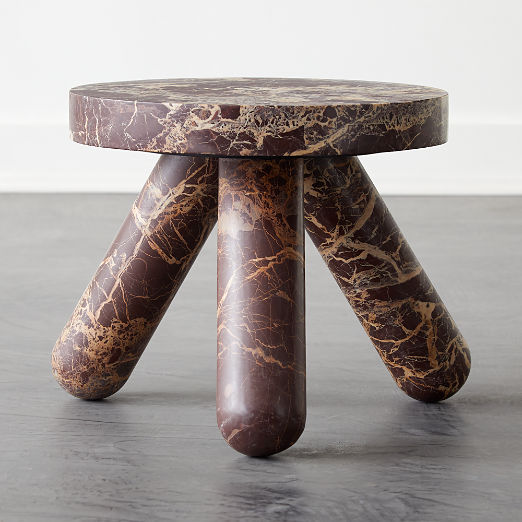 Jaxx Red Marble Side Table Short