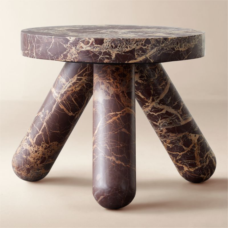 View Jaxx Red Marble Side Table Short details