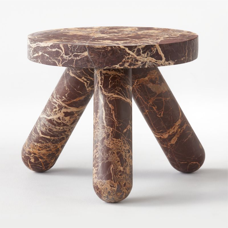 Jaxx Red Marble Side Table Short - image 9 of 18