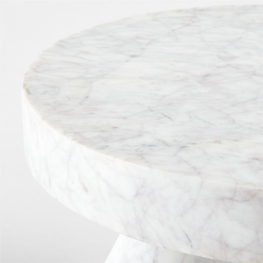 Jaxx 2-Piece White Marble Side Table Set