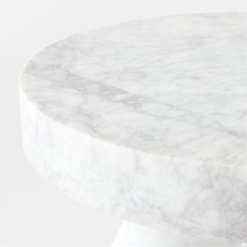 Jaxx White Marble Side Table Tall - image 7 of 12