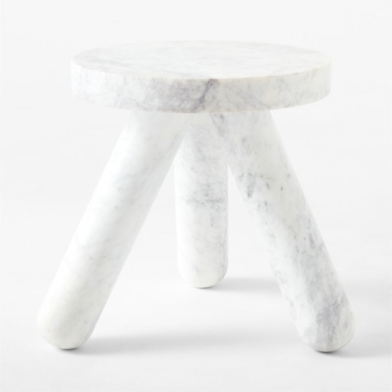 Jaxx White Marble Side Table Tall - image 6 of 12