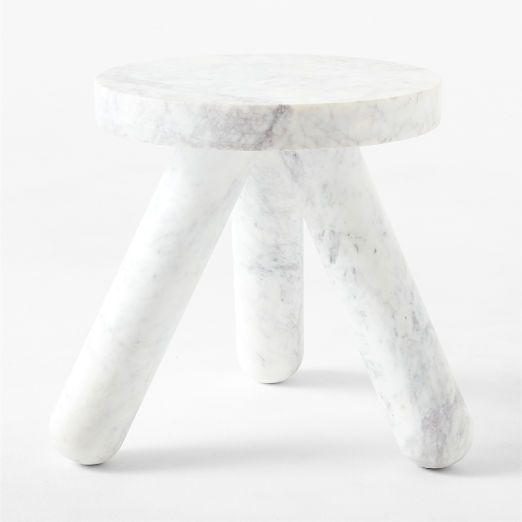 Jaxx White Marble Side Table Tall