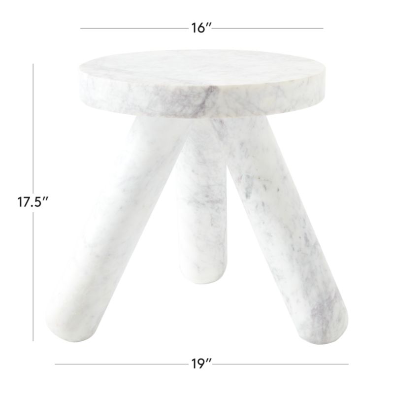 View Jaxx White Marble Side Table Tall - image 3 of 12