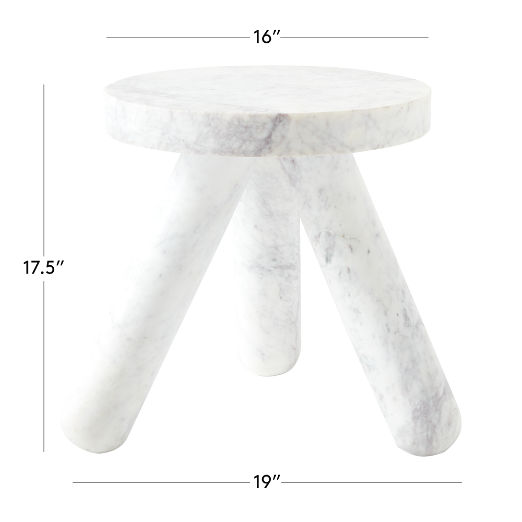 Jaxx White Marble Side Table Tall