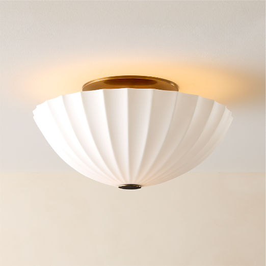 Jeanne Fluted White Porcelain Flush Mount Light
