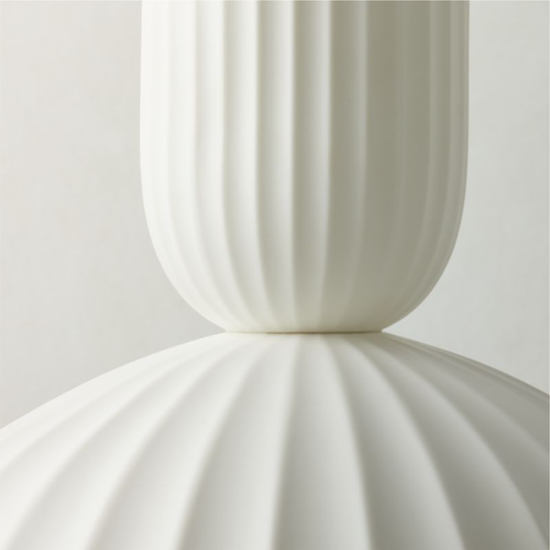 Jeanne Fluted White Porcelain Dome Pendant Light - image 3 of 8