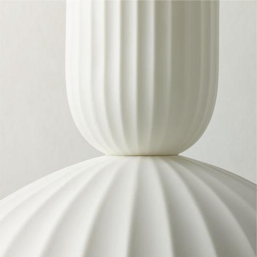 Jeanne Fluted White Porcelain Dome Pendant Light