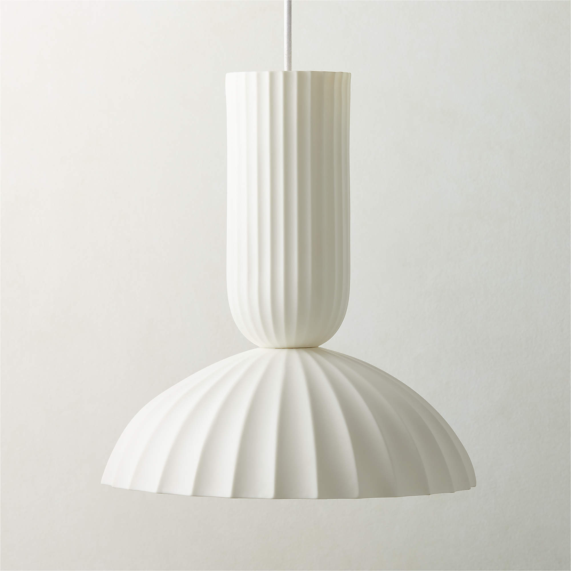 Jeanne Modern White Porcelain Dome Pendant Light + Reviews | CB2