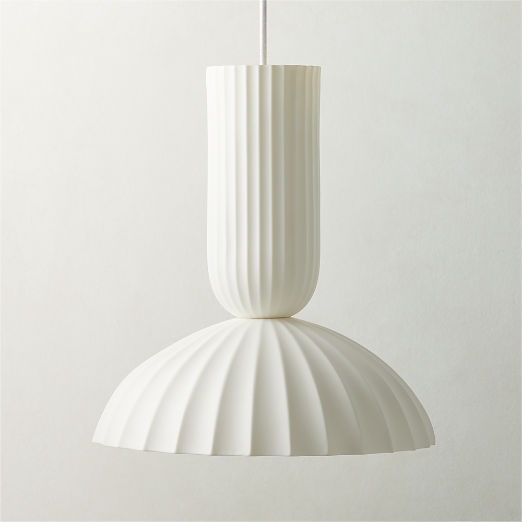 Jeanne Fluted White Porcelain Dome Pendant Light