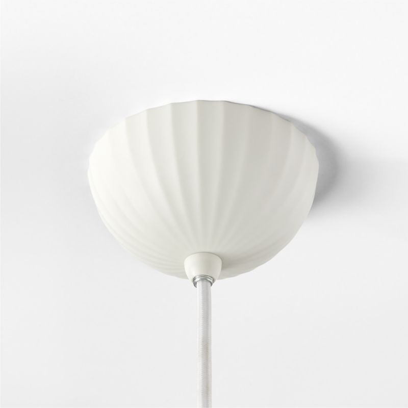 Jeanne Fluted White Porcelain Dome Pendant Light - image 4 of 8