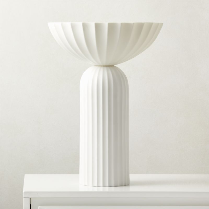 Jeanne Fluted White Porcelain Table Lamp - image 2 of 10