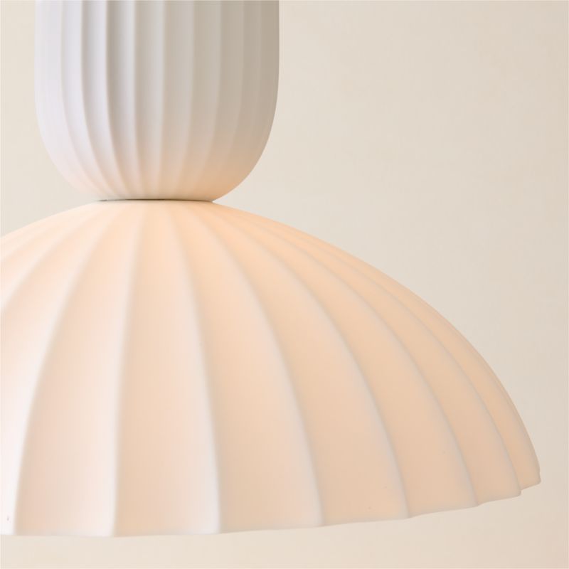 Jeanne Fluted White Porcelain Dome Pendant Light - image 3 of 8