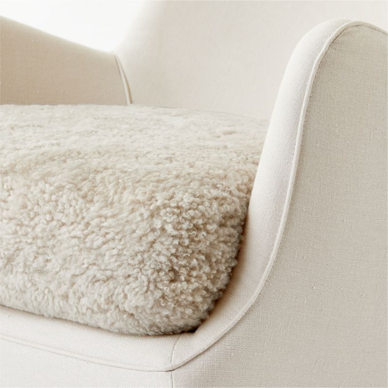 Jed Linen and Shearling Chair with Natural Legs by Ross Cassidy - image 8 of 10