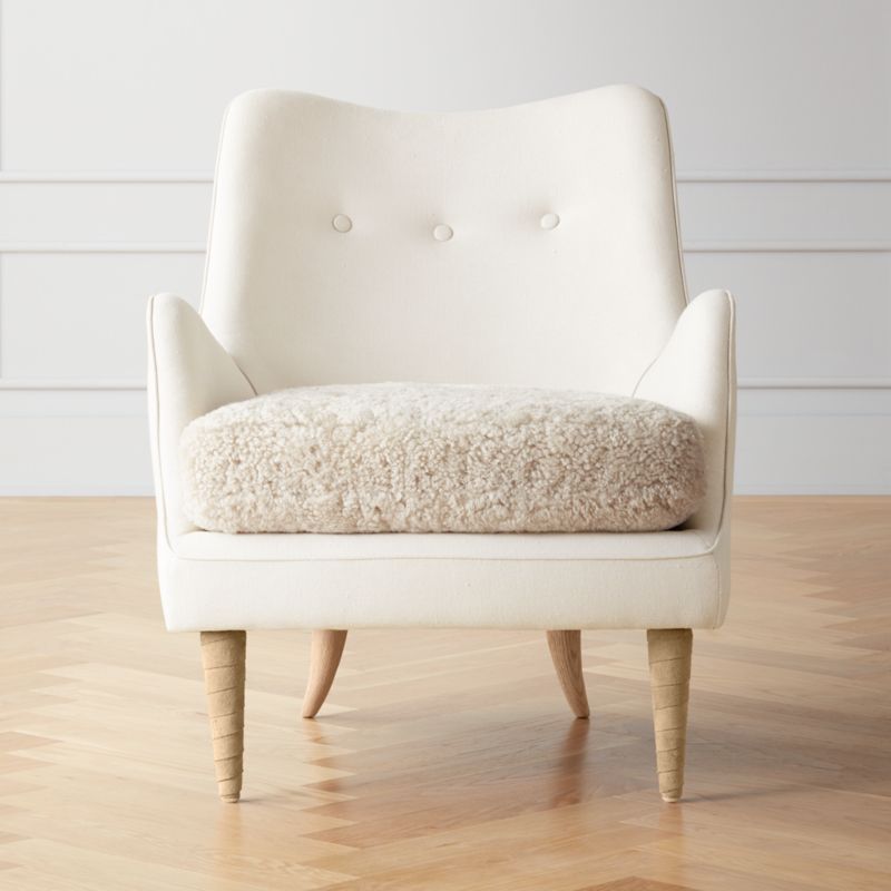 Jed Linen and Shearling Chair + Reviews | CB2 Canada