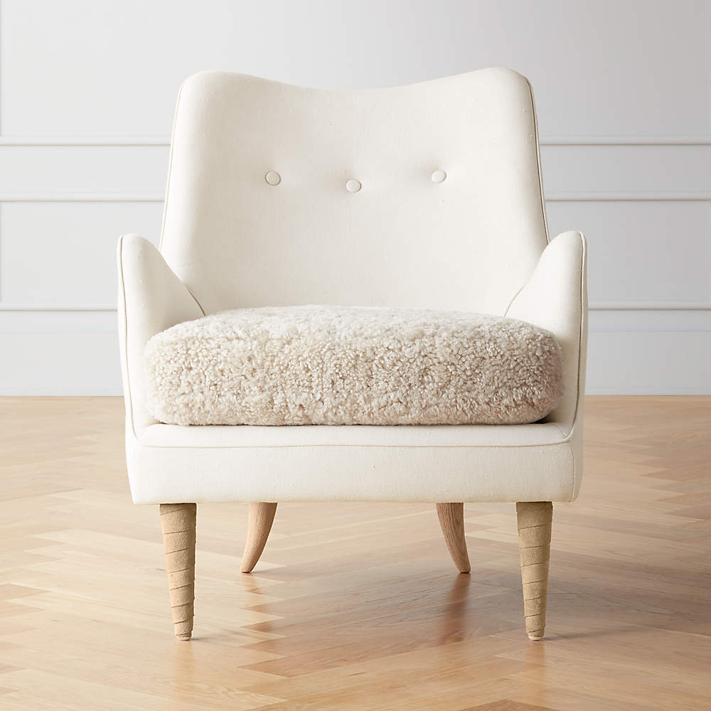 White shearling chair new arrivals