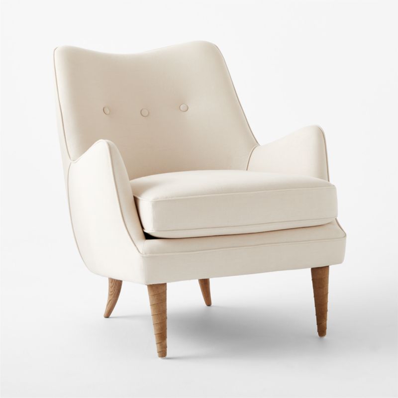 Jed White Linen Chair by Ross Cassidy + Reviews | CB2