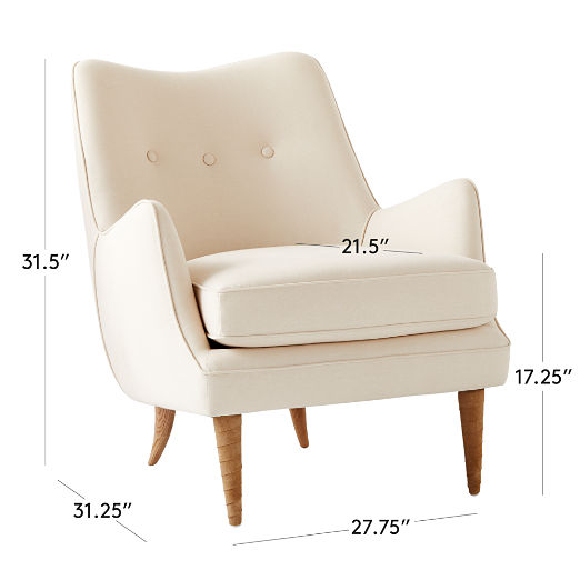 Jed White Linen Chair by Ross Cassidy