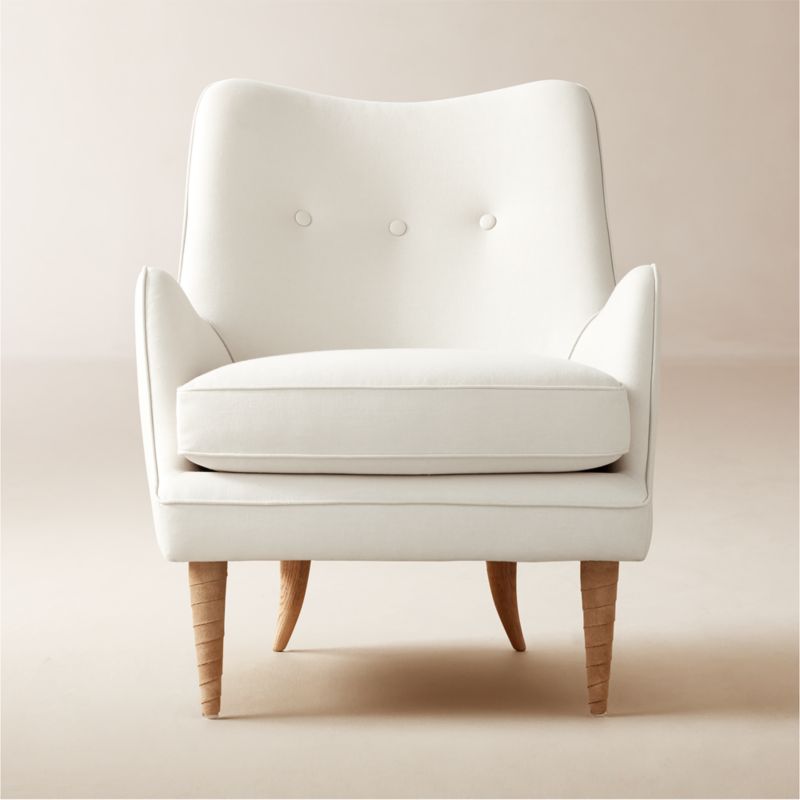 Jed White Linen Chair by Ross Cassidy - image 0 of 8