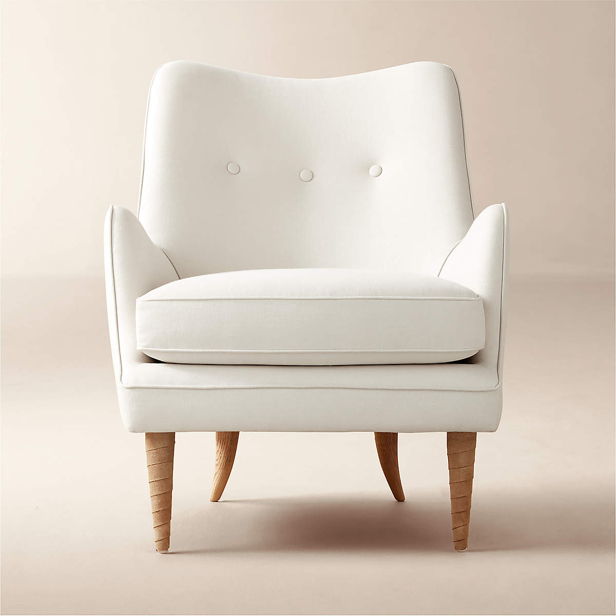 Jed White Linen Chair by Ross Cassidy CB2